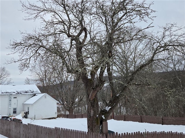 view of snowy exterior