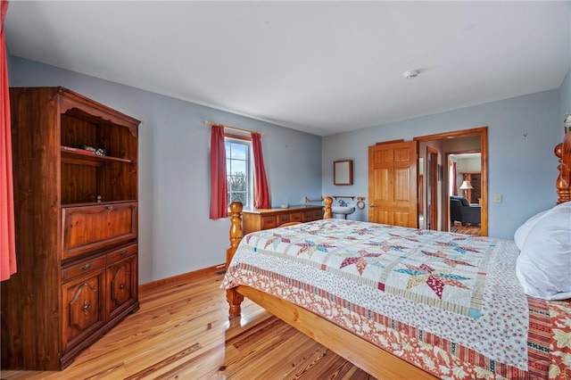 bedroom featuring light hardwood / wood-style flooring