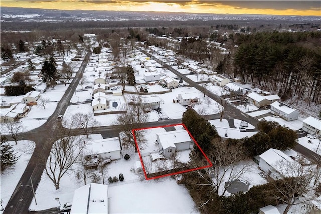 view of snowy aerial view