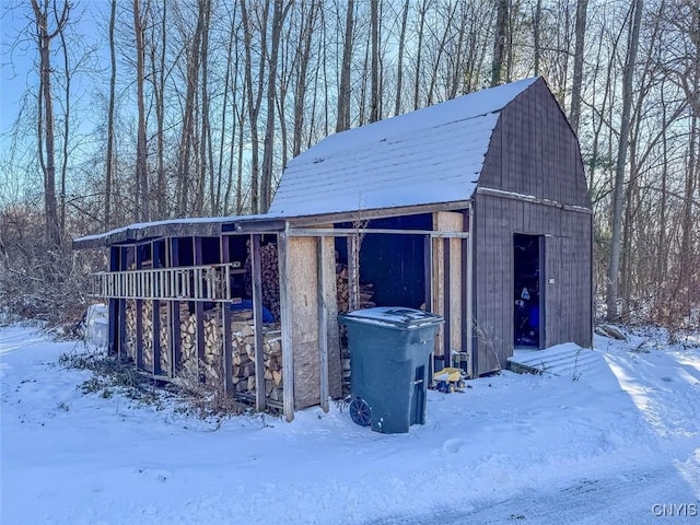 view of snow covered structure