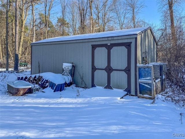 view of snow covered structure