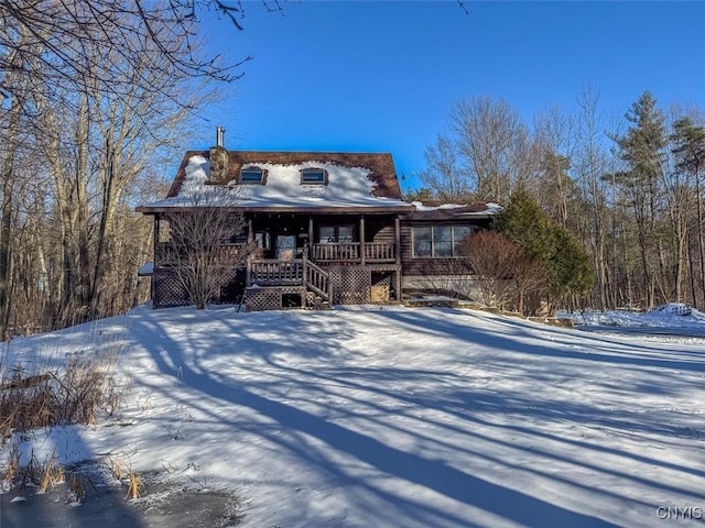 view of front of home with covered porch