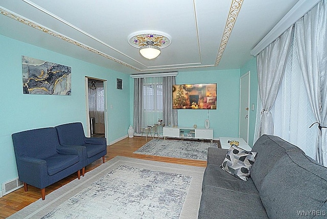 living room featuring hardwood / wood-style floors