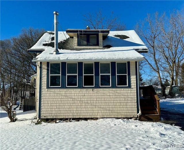 view of snowy exterior