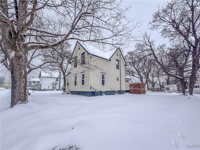 view of snowy exterior