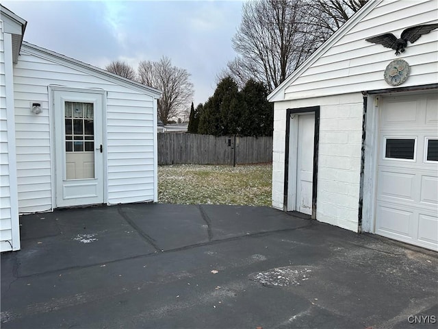 view of garage