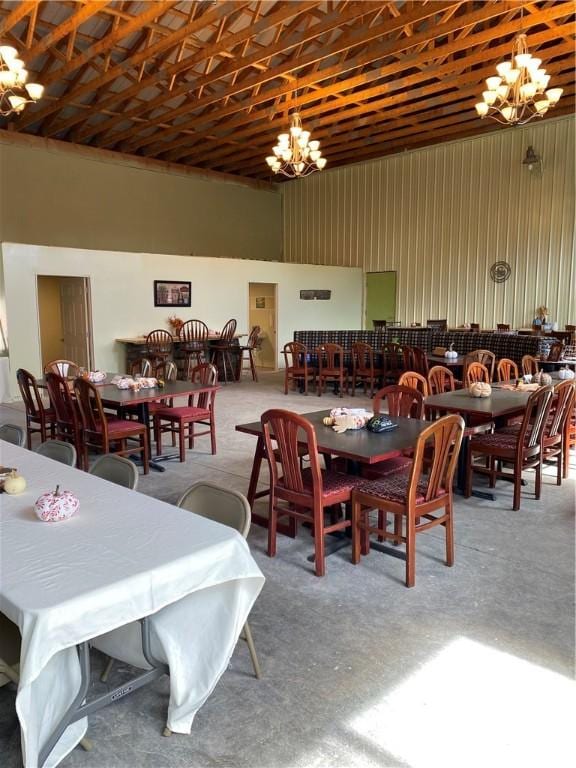 dining room featuring an inviting chandelier