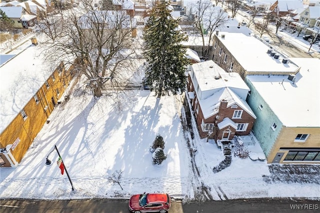 view of snowy aerial view