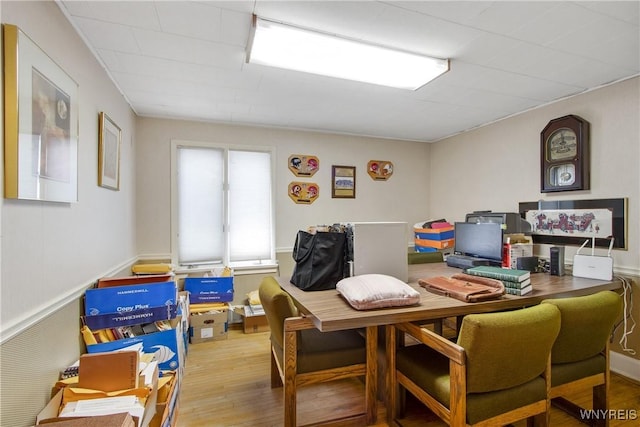 interior space with hardwood / wood-style flooring