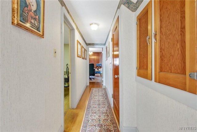 hall featuring light hardwood / wood-style floors