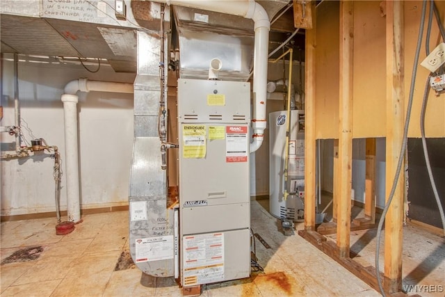 utilities with heating unit and water heater