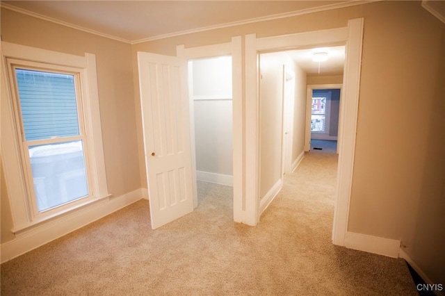 416 Broadway Ave E, Watertown-City, NY 13601 - unfurnished bedroom featuring light carpet, crown molding, and baseboards