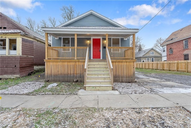 bungalow-style house with covered porch