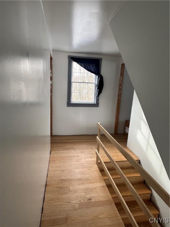 bonus room with light wood-type flooring