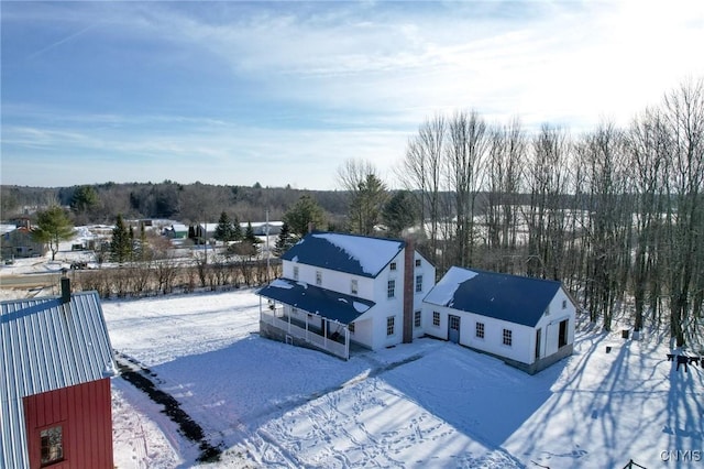 view of snowy aerial view