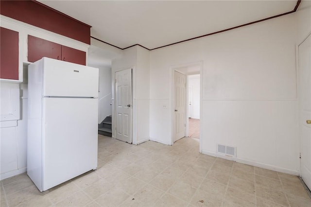 kitchen with white fridge