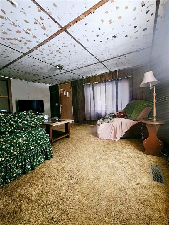 interior space featuring carpet