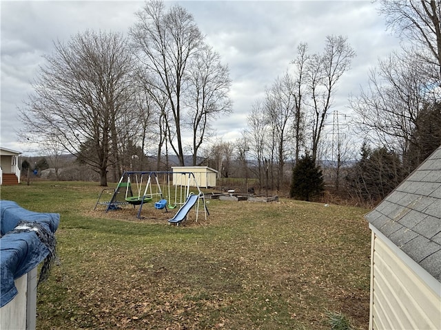 view of yard featuring a playground