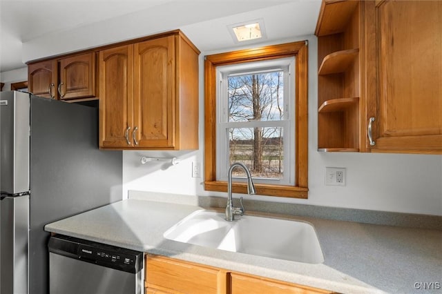 kitchen with sink and stainless steel appliances