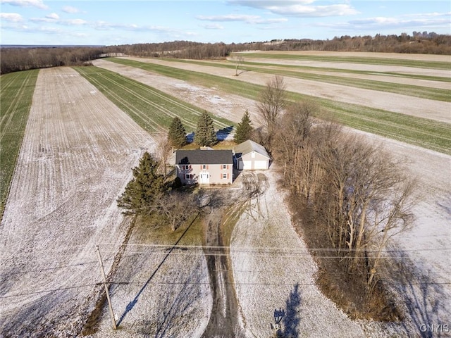 drone / aerial view with a rural view