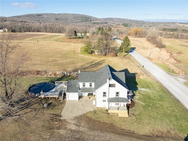 aerial view with a rural view