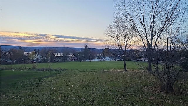 view of property's community with a lawn