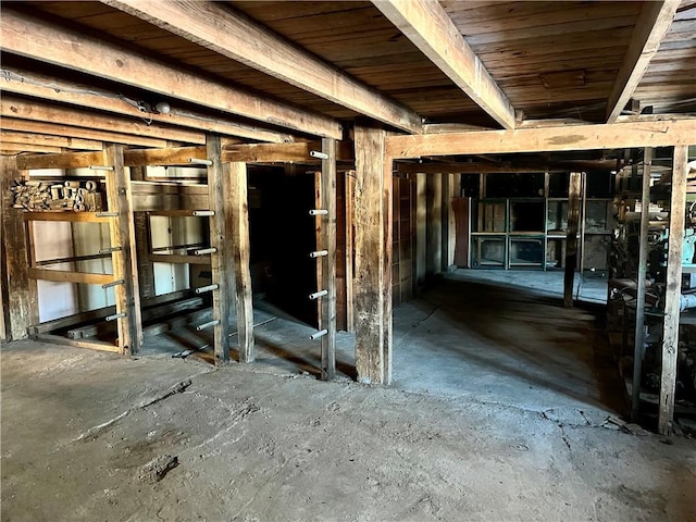 miscellaneous room featuring wood ceiling