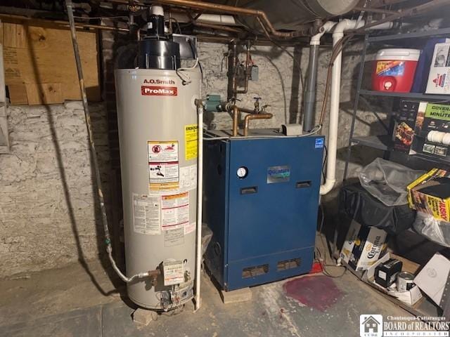 utilities featuring gas water heater