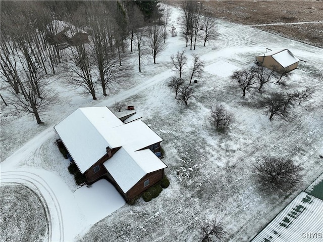 view of snowy aerial view