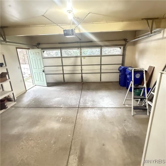 garage featuring a garage door opener