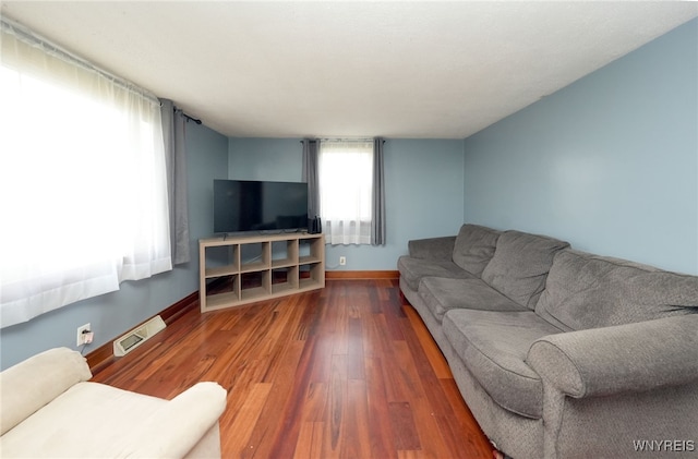 living room featuring hardwood / wood-style flooring