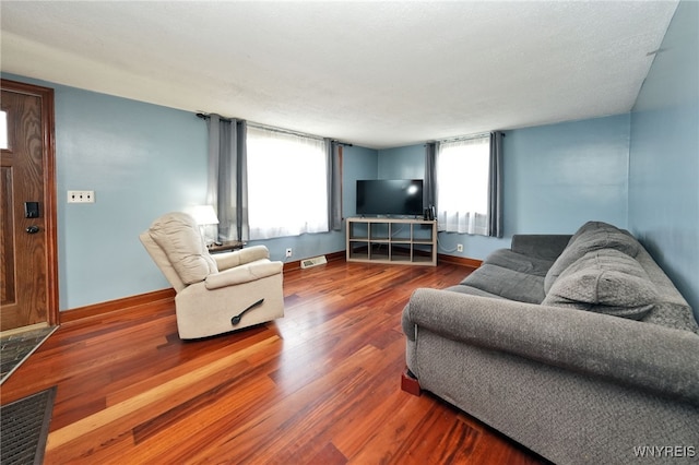 living room featuring hardwood / wood-style flooring