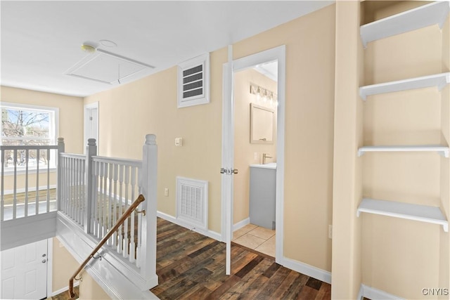 hall featuring hardwood / wood-style floors