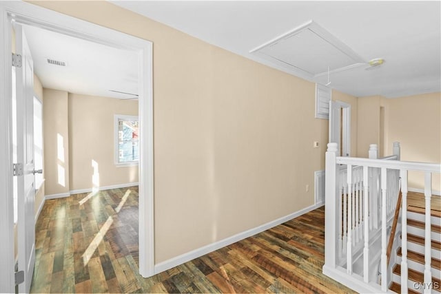 hall featuring dark hardwood / wood-style flooring