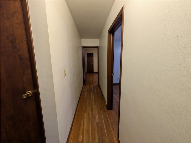 hallway featuring dark hardwood / wood-style floors