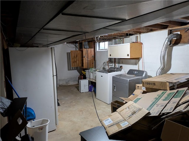 interior space featuring cabinets and washer and dryer