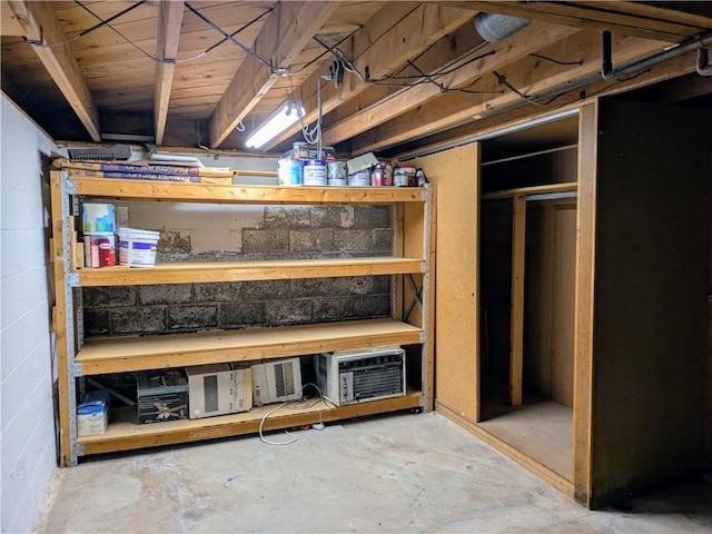 basement featuring cooling unit