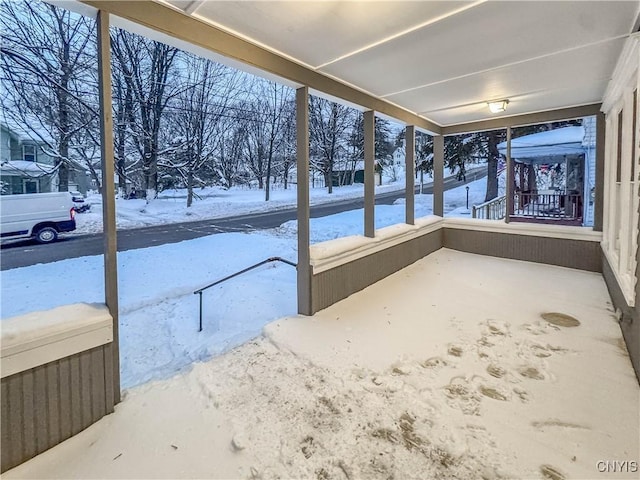 view of unfurnished sunroom