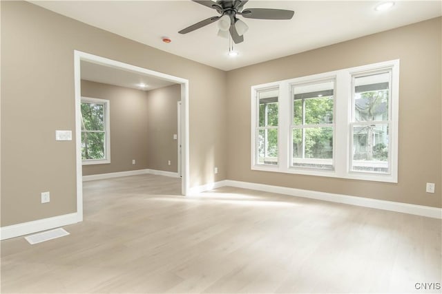 223 S Washington St, Wilna, NY 13619 - spare room with light wood-type flooring, a ceiling fan, and recessed lighting