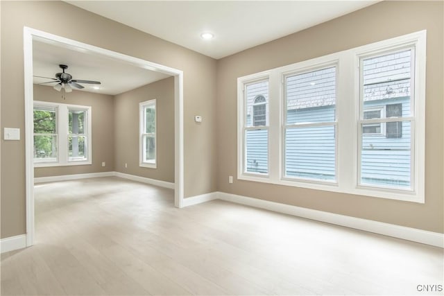 223 S Washington St, Wilna, NY 13619 - spare room featuring light wood-type flooring and ceiling fan
