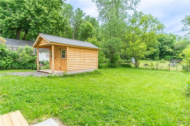 223 S Washington St, Wilna, NY 13619 - view of yard with a storage shed and view of scattered trees