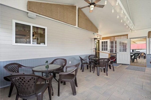 view of patio / terrace with ceiling fan