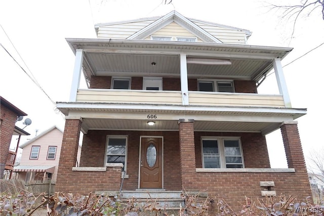 view of front of home with covered porch