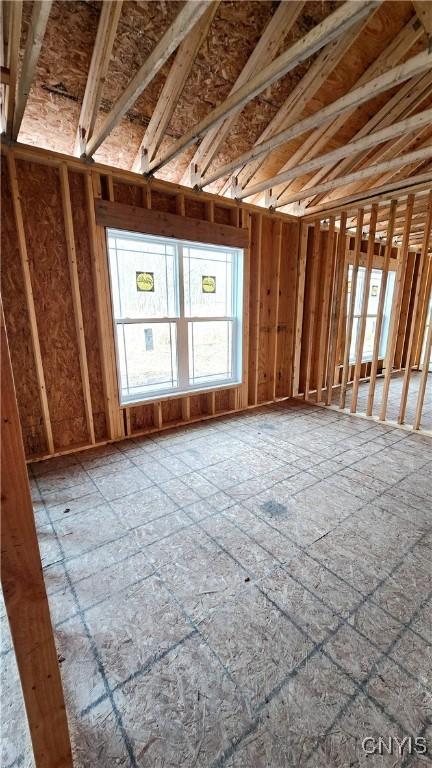 view of unfinished attic