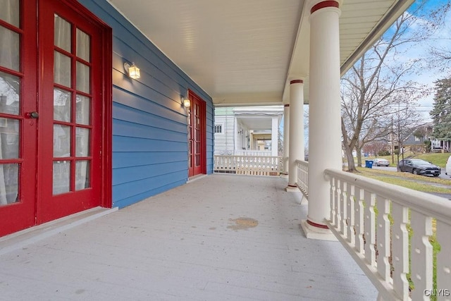 balcony featuring a porch