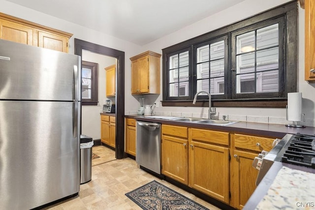 kitchen with sink and stainless steel appliances