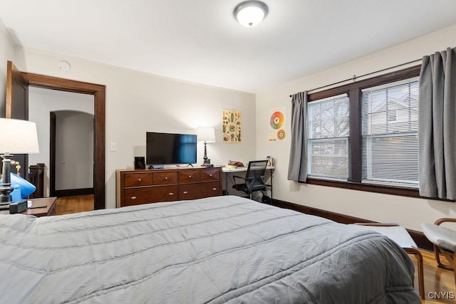 bedroom featuring hardwood / wood-style floors