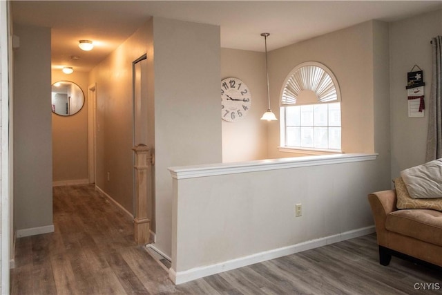 sitting room featuring hardwood / wood-style flooring