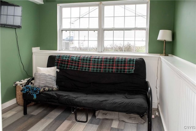 sitting room featuring light hardwood / wood-style flooring