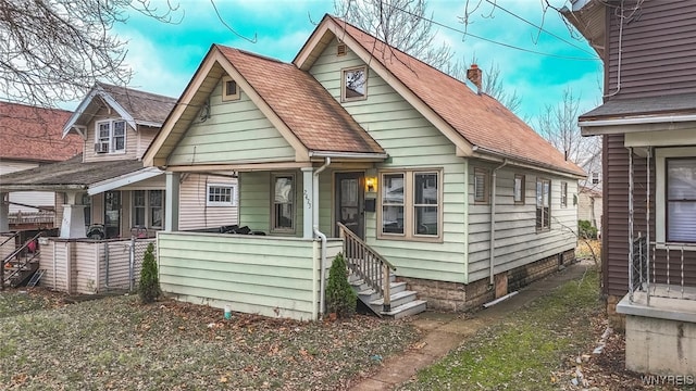 view of bungalow-style home